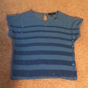 Sheer Striped Sequin Top